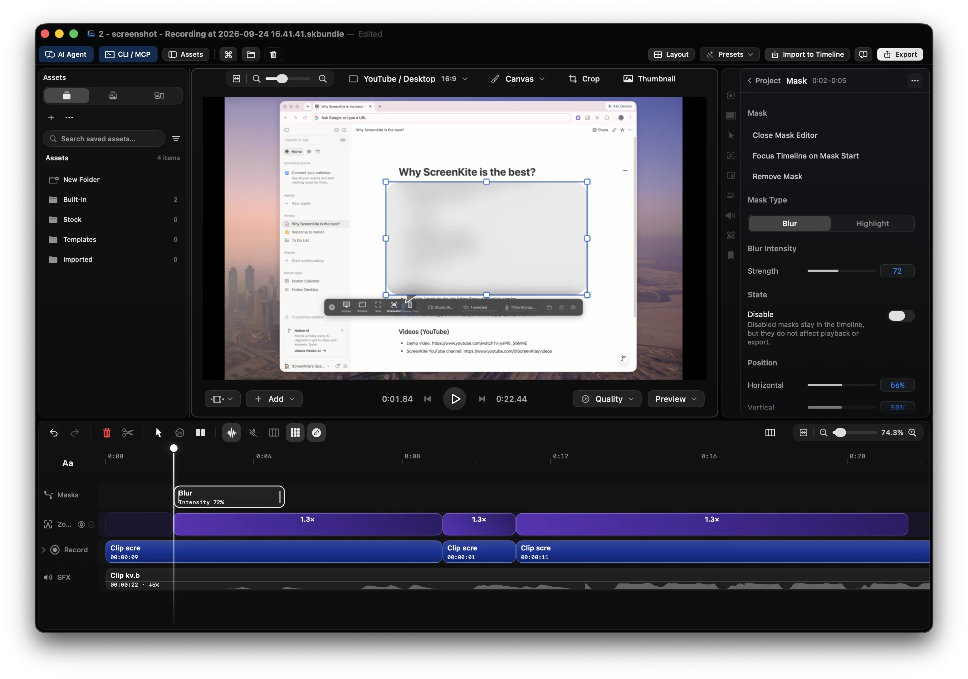 想要完整工作室的創作者的 Screen Studio 4.0 替代方案:錄製、多軌剪輯、讓你的代理動手
