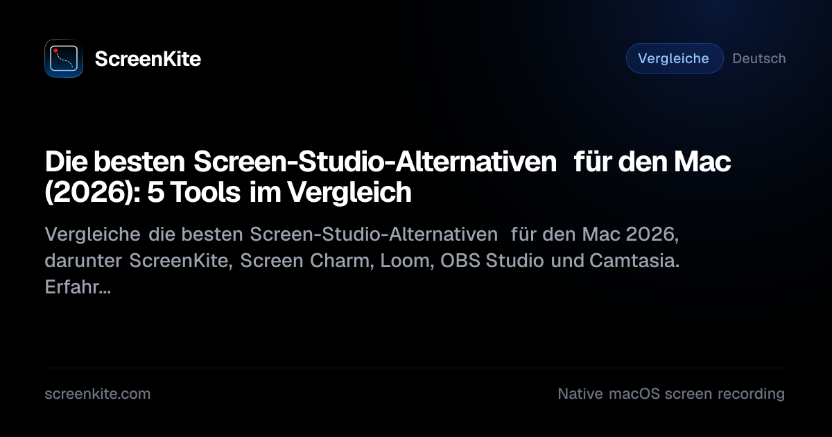 ScreenKite — Die besten Screen-Studio-Alternativen für Mac (2026): 5 ...