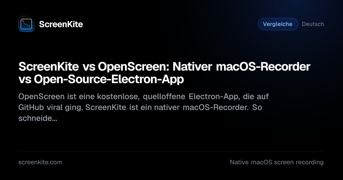 ScreenKite — ScreenKite vs OpenScreen: Native macOS Recorder vs Open ...