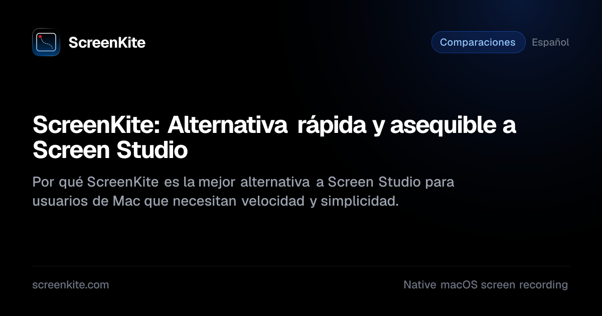 ScreenKite — ScreenKite: Alternativa rápida y asequible a Screen Studio