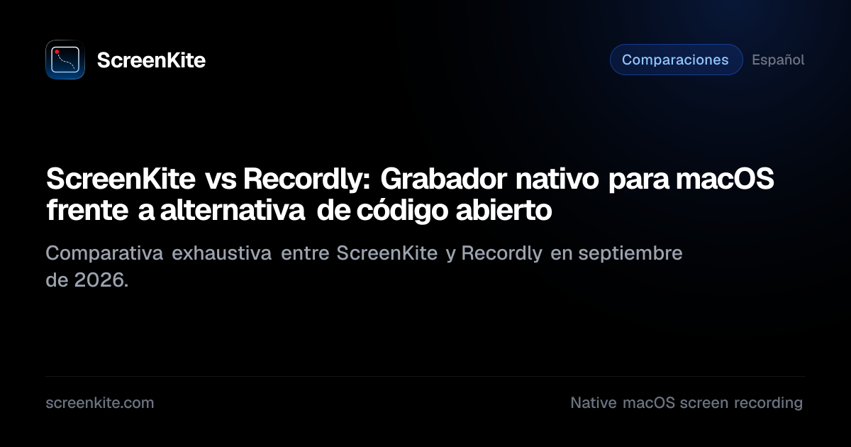 ScreenKite — ScreenKite vs Recordly: grabador nativo de macOS vs ...