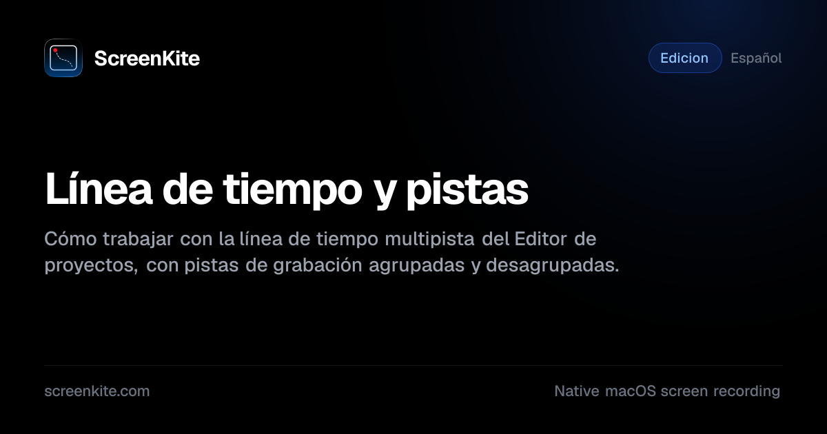 ScreenKite — Línea de tiempo y pistas - Guia