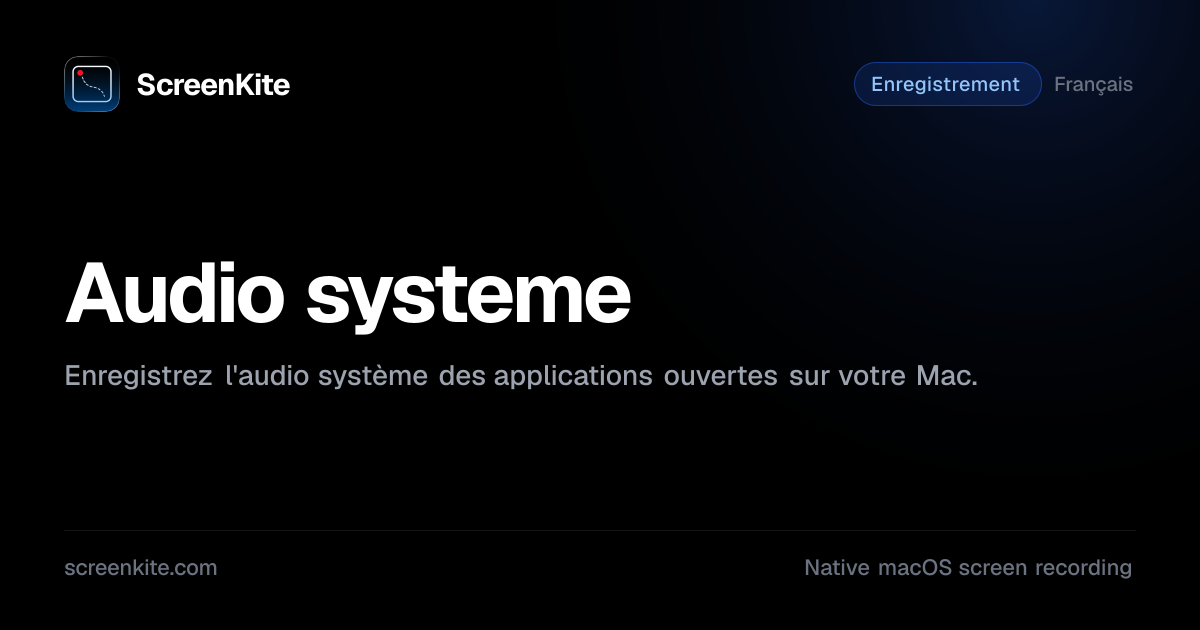 ScreenKite — Audio systeme - Guide