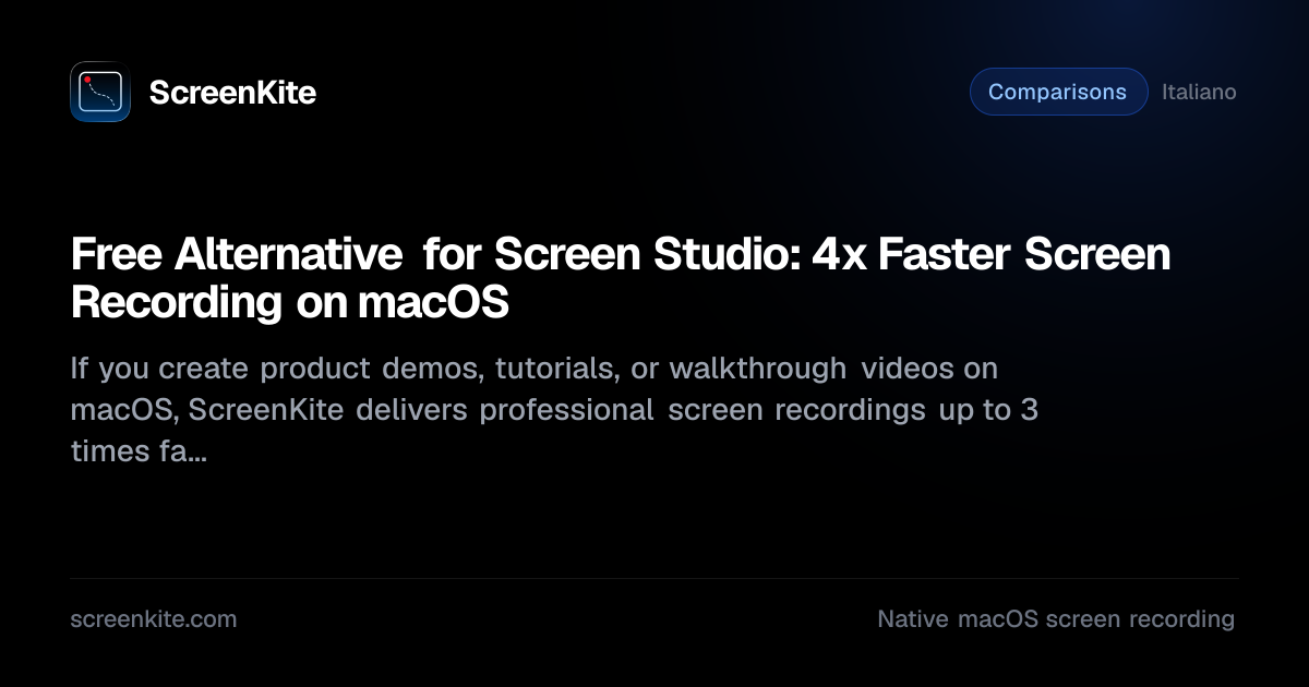 ScreenKite — Free Alternative for Screen Studio: 4x Faster Screen ...
