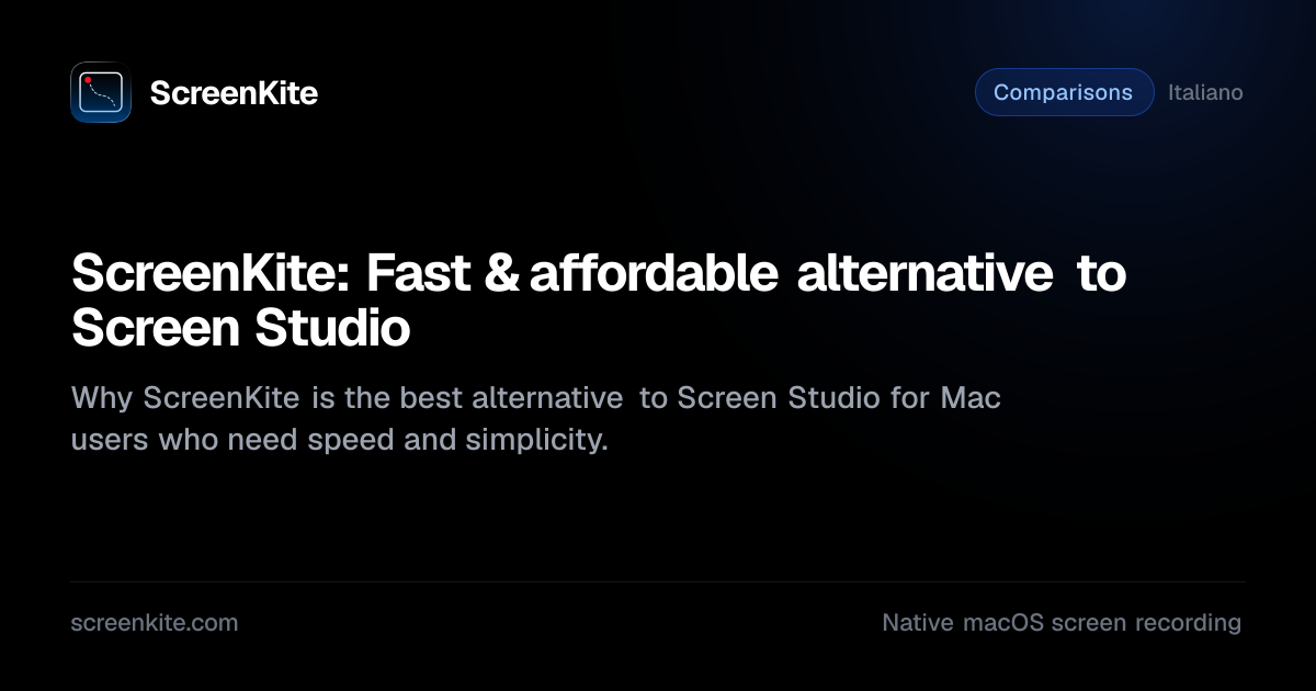 ScreenKite — ScreenKite: Fast & affordable alternative to Screen Studio