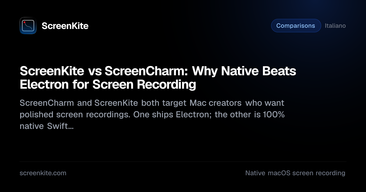 ScreenKite — ScreenKite vs ScreenCharm: Why Native Beats Electron for ...
