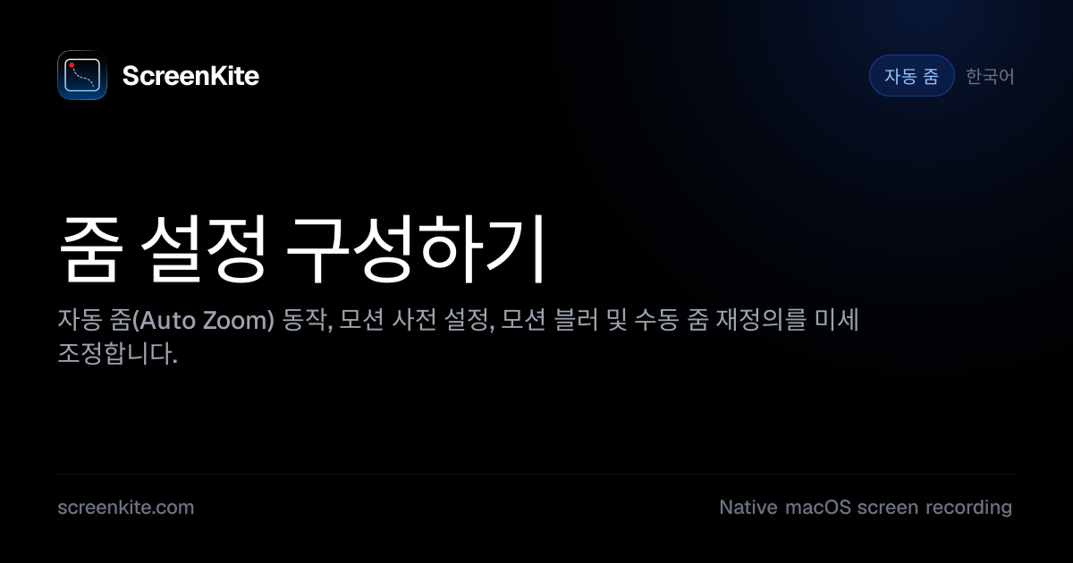 ScreenKite — Configuring Zoom Settings - 가이드