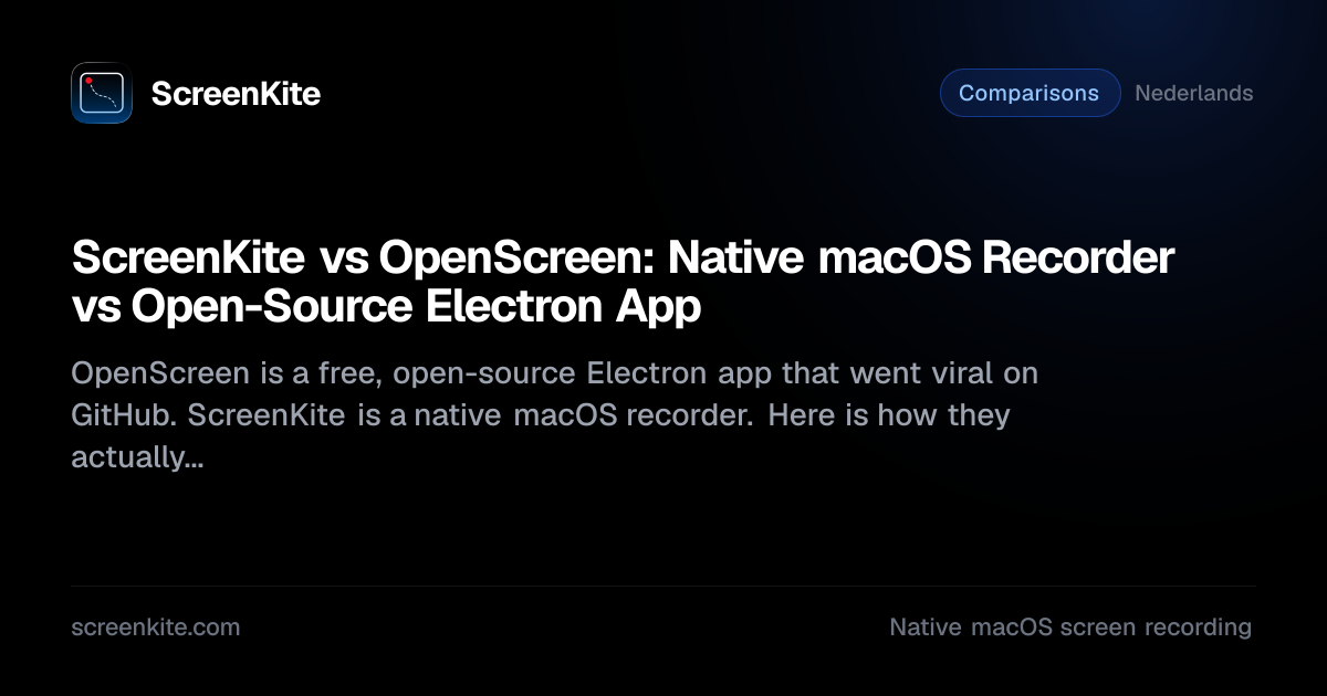 ScreenKite — ScreenKite vs OpenScreen: Native macOS Recorder vs Open ...