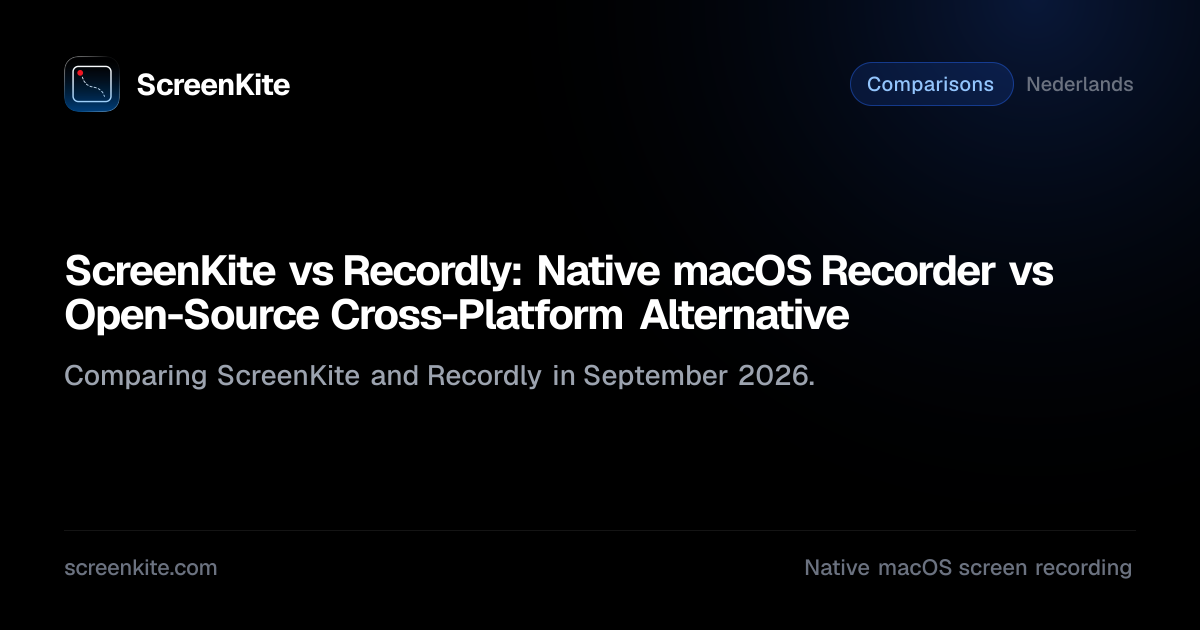 ScreenKite — ScreenKite vs Recordly: Native macOS Recorder vs Open ...
