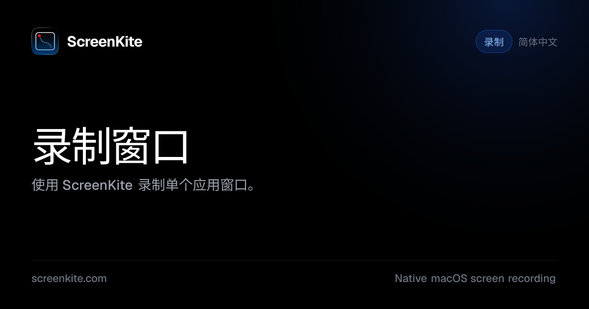 ScreenKite — 录制窗口 - 指南
