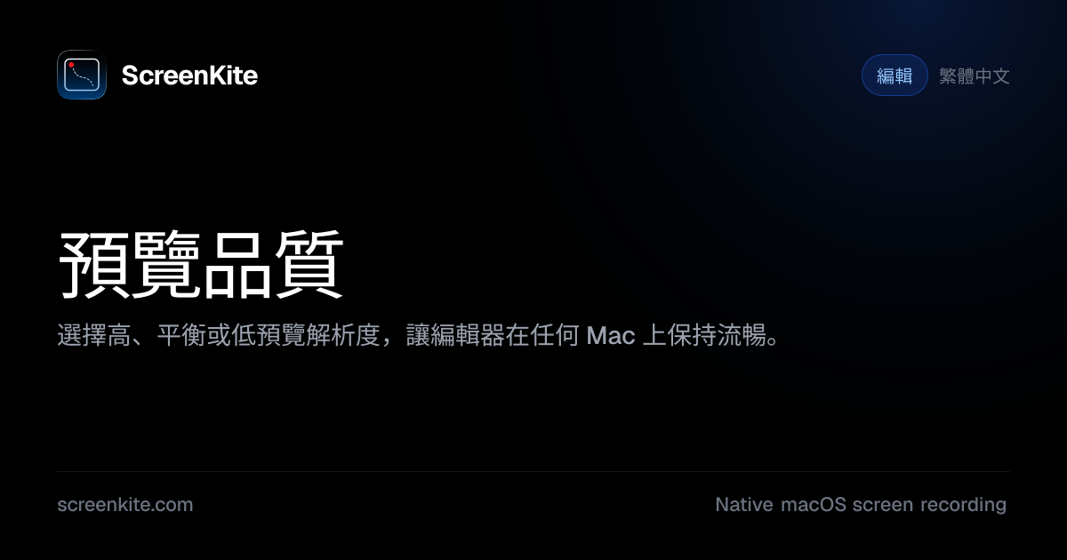 ScreenKite — 預覽品質 - 指南